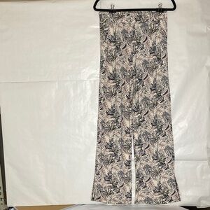 Wide-Leg Palm Print Jumpsuit - Pink/Black